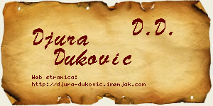 Đura Duković vizit kartica